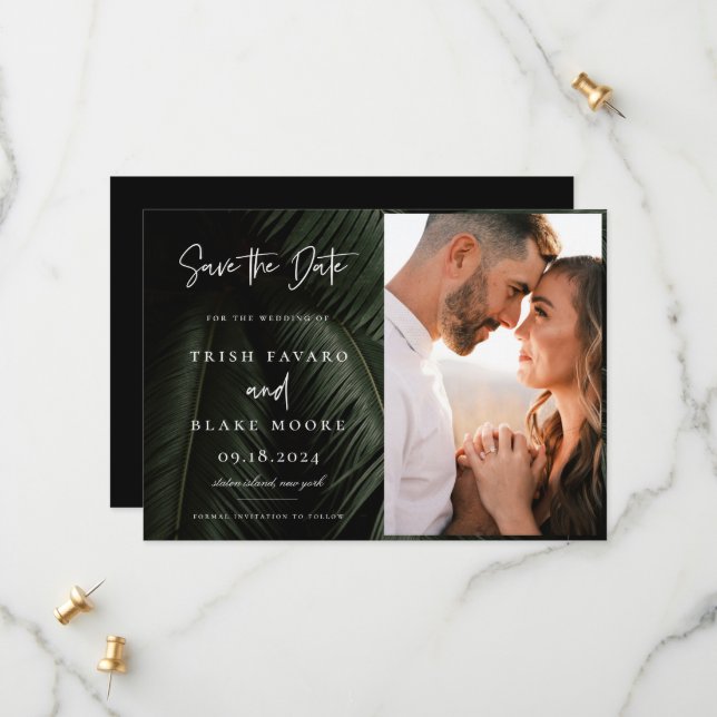 Moody Tropics Foto Save The Date (Vorderseite/Rückseite Beispiel)