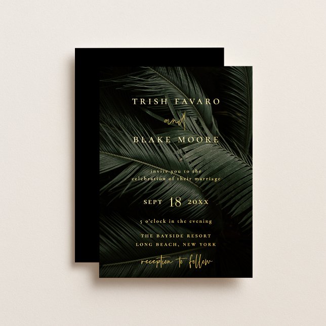 Moody Tropics Wedding Folieneinladung (Von Creator hochgeladen)