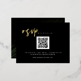 Moody Tropics Wedding QR Code UAWG Foil Card Folie Einladungspostkarte
