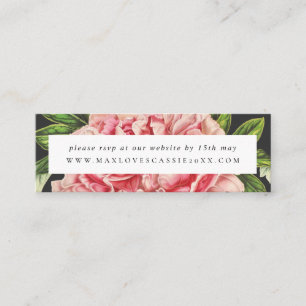 Moody Vintage Pink Peony Mariage Site Web Carte RS