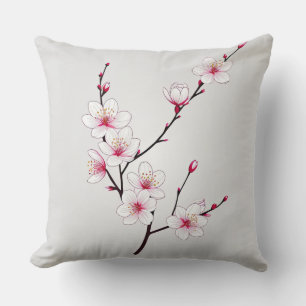 Moody Violet Floral Art - Dunkelromantisch Botanis Kissen