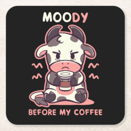 MOOdy vor meinem Kaffee Rechteckiger Pappuntersetzer
