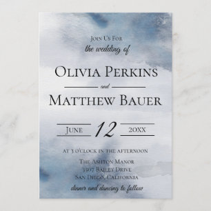Moody Watercolor Wash Faire-part de mariage