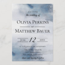 Moody Watercolor Wash Wedding Einladung