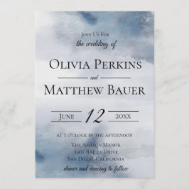 Moody Watercolor Wash Wedding Einladung
