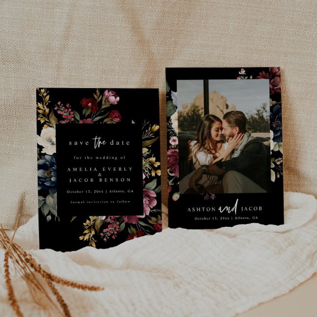 Moody Wedding speichert die Date Stationery Einladung (Von Creator hochgeladen)