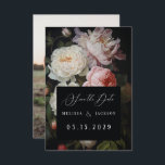 Moody White Peony Blush Rose Save The Date<br><div class="desc">Moody white peony floral Hochzeitssuite inspiriert von holländischen Stilen.</div>