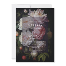 Moody White Peony Faire-part de mariage