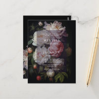 Moody White Peony Mariage Arch Invitation