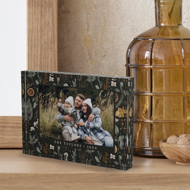 Moody Winter botanisch Personalisiert Fotoblock (Von Creator hochgeladen)