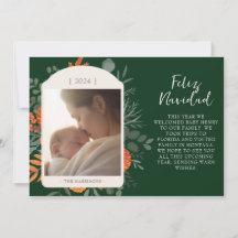 Moody Winter Floral Feliz Navidad Botschaft