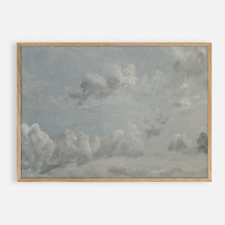 Moody Wolken, großes Vintages Öl Poster