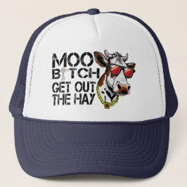 Mooe raus aus dem Hasen Funny Cow mit Brille Sweat Truckerkappe
