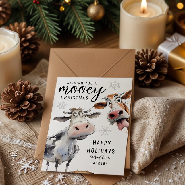 Mooey Christmas Cow Themed Feiertagskarte (Von Creator hochgeladen)