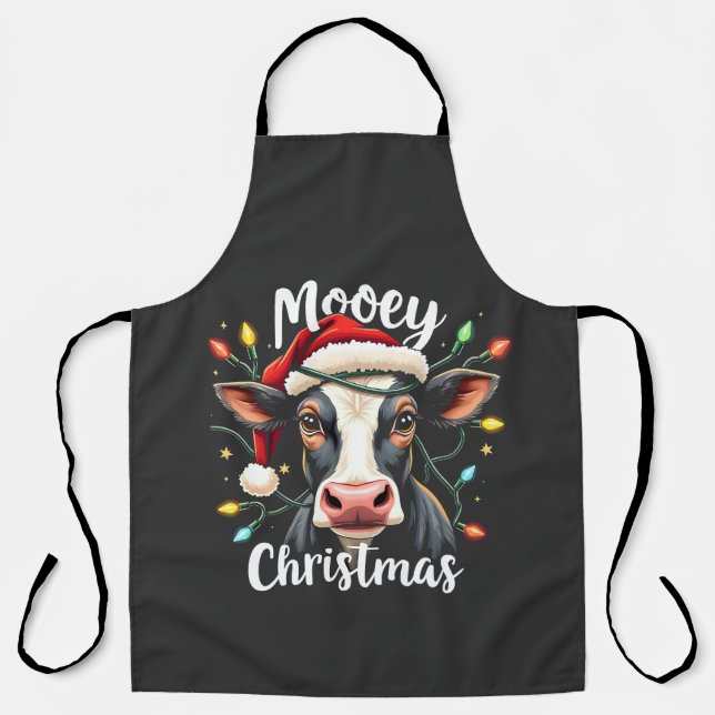 Mooey Christmas Funny Xmas Kuh Rinder Liebhaber Schürze (Vorderseite)
