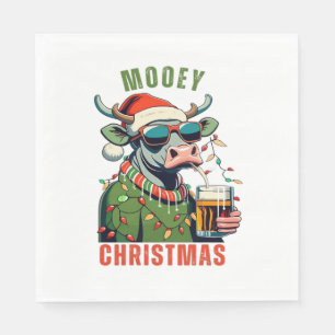 Mooey Christmas Highland Cow Light Weihnachtsmannm Serviette