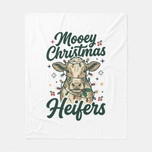 Mooey Weihnachten Färsen Lustiges Kuh Weihnachten Fleecedecke