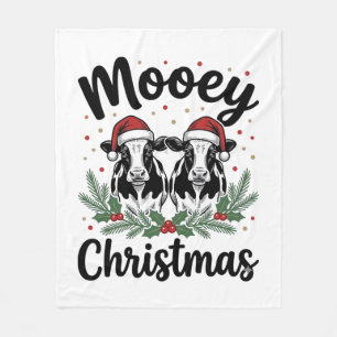 Mooey Weihnachten Kuh Vintage Gravur Shirt Design Fleecedecke