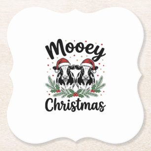 Mooey Weihnachten Kuh Vintage Gravur Shirt Design Untersetzer