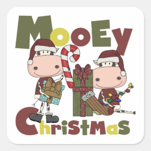 Mooey Weihnachten Quadratischer Aufkleber