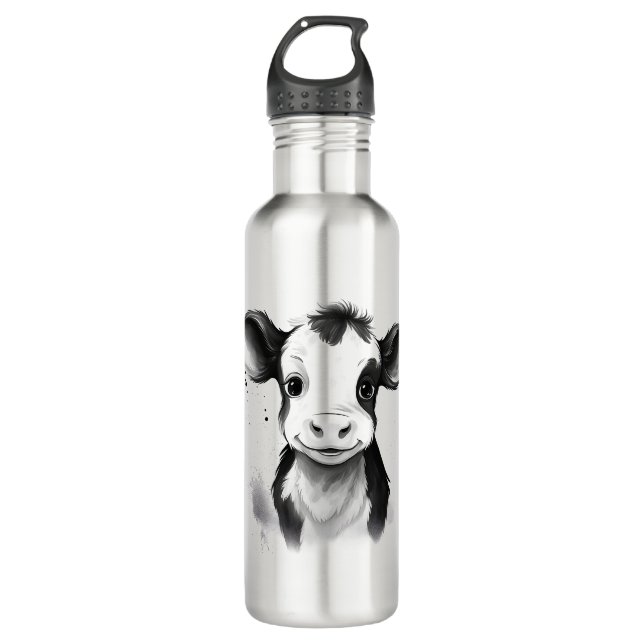 🚰 💧 "Moohydrat" Edelstahlwasserflasche 💧 Edelstahlflasche (Vorderseite)