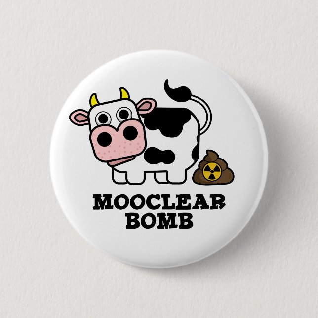 Mooklear Bomb Funny Cow Puff Button (Vorderseite)