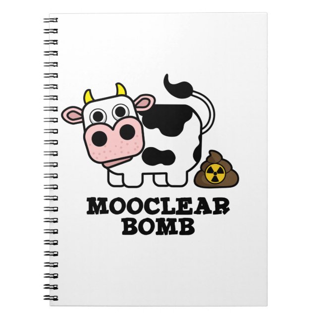 Mooklear Bomb Funny Cow Puff Notizblock (Vorderseite)