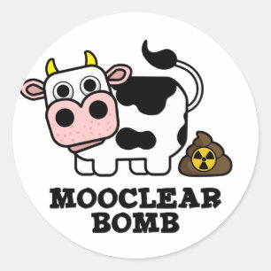 Mooklear Bomb Funny Cow Puff Runder Aufkleber