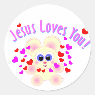Mooky: Jesus Liebe dich! Runder Aufkleber