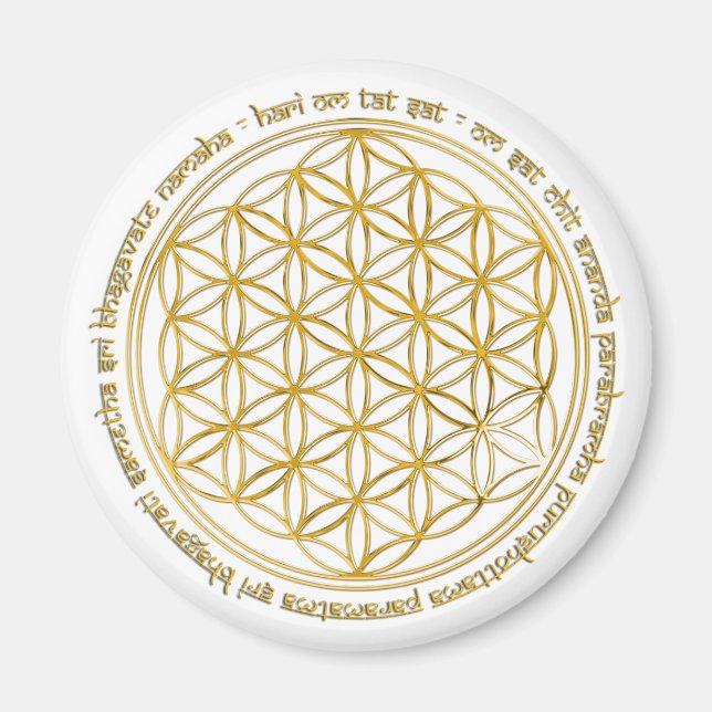Moola Mantra / Blume Des Lebens Magnet (Vorne)
