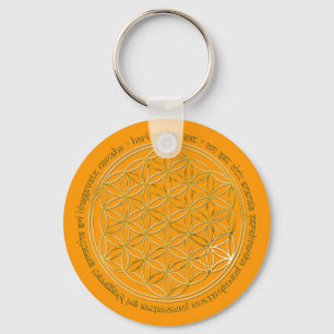 Moola Mantra / Blume des Lebens   orange Schlüsselanhänger