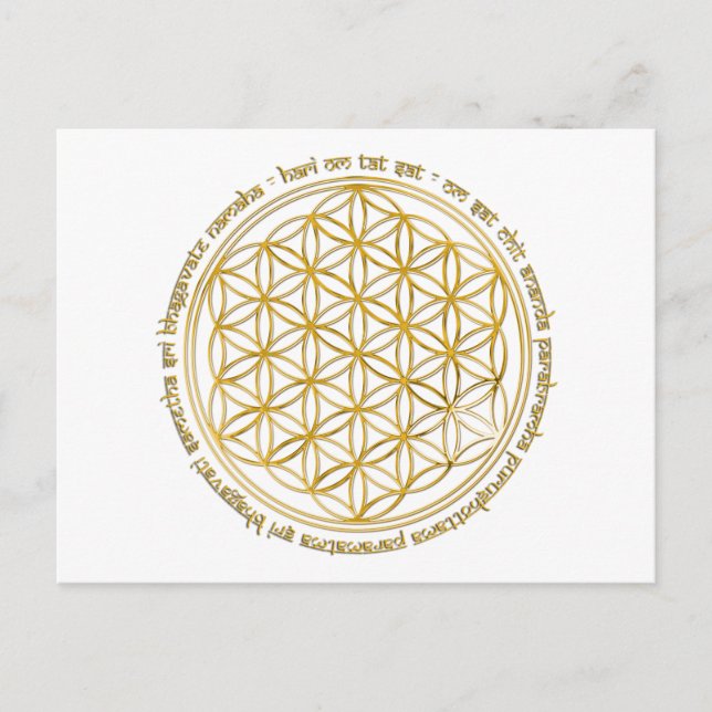 Moola Mantra / Blume des Lebens Postkarte (Vorderseite)