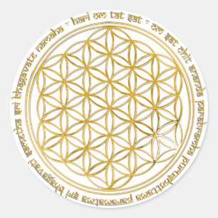 Moola Mantra / Blume Des Lebens Runder Aufkleber