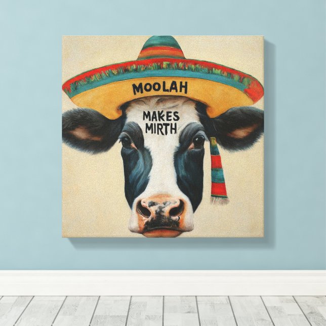 moolah machen Spiegel Hispanic AStretched Canvas P Leinwanddruck (Insitu (Holzboden))