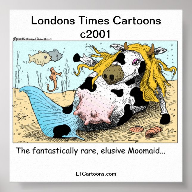 Moomaid 1/2 Vache 1/2 Sirène Drôle Poster (Devant)