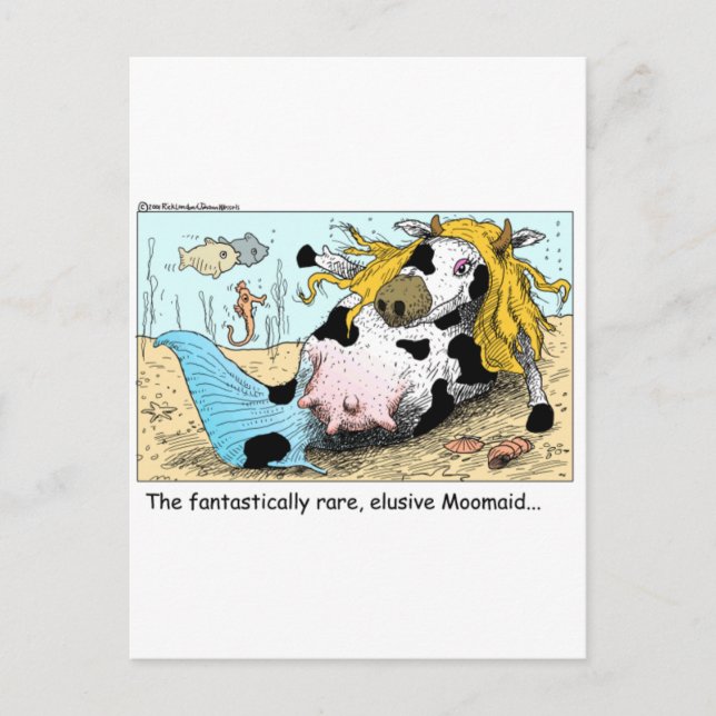 Moomaid Funny Cow Cartoon Gift T-Shirts Sammlerstü Postkarte (Vorderseite)