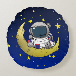 Moon Adventure Round Pillow Rundes Kissen