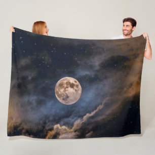 MOON AM NACHT FLEECEDECKE