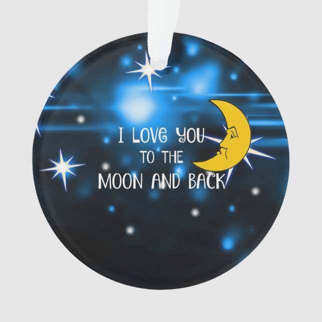 Moon and Back, beliebtes Design, Keramik Ornament (Vorderseite)