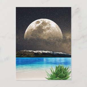 Moon and Beach Card Postkarte