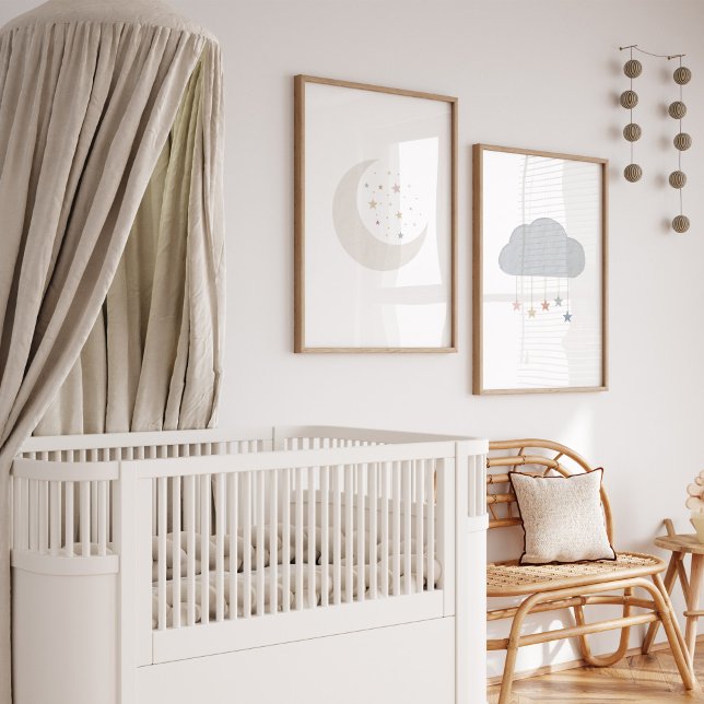 Moon and Cloud Boho Set mit 2 Kinderzimmer Druck (Von Creator hochgeladen)