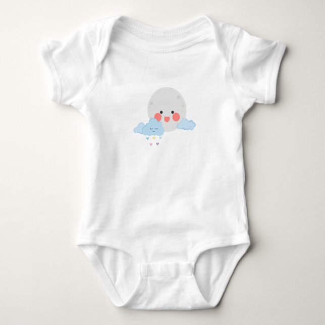 Moon and cloud cute design baby strampler (Vorderseite)
