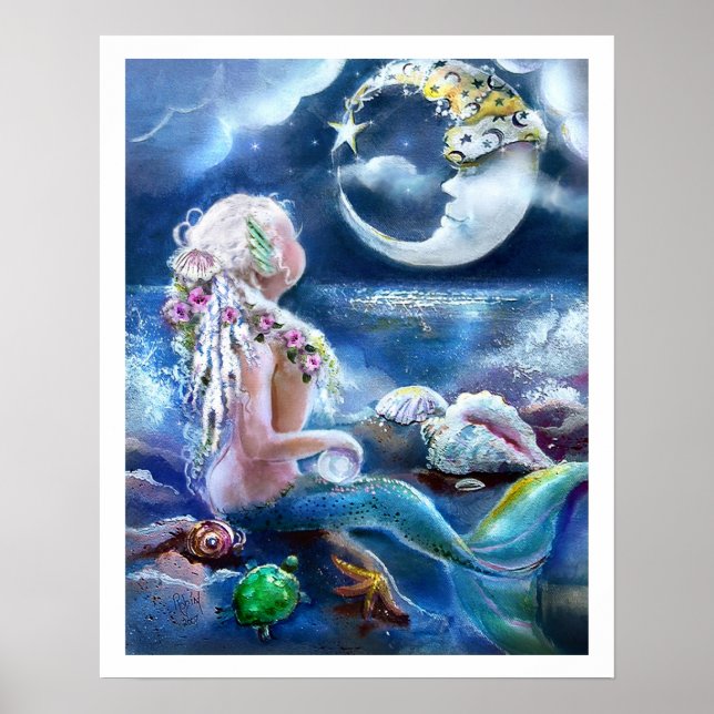 Moon and Mermaid Poster (Vorne)
