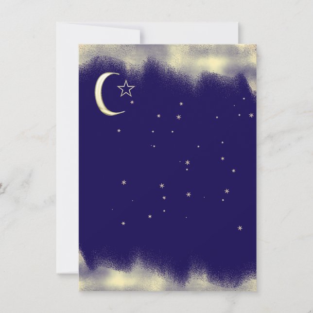 Moon and Star Invitation Birthday Anniversary (Vorderseite)