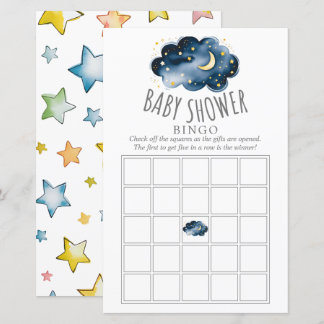 Moon and Stars Baby Dusche Bingo Spiel