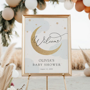 Moon and Stars Baby Shower Welcome Sign Poster