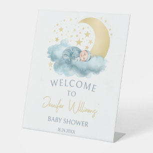 Moon and stars Boho Baby Boy Dusche Empfang Sockelschild