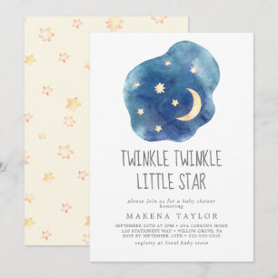 Moon and Stars Gender Neutral Twinkle Twinkle Einladung