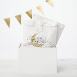Moon and Stars Gray Script Baby Dusche Vielen Dank Geschenktütchen