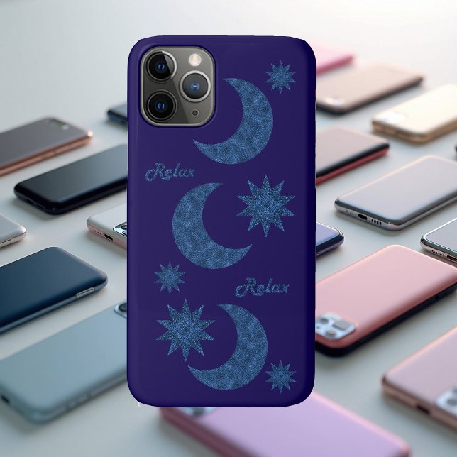 Moon and stars in a blue glitter look - Relax!  Case-Mate iPhone Hülle (Von Creator hochgeladen)